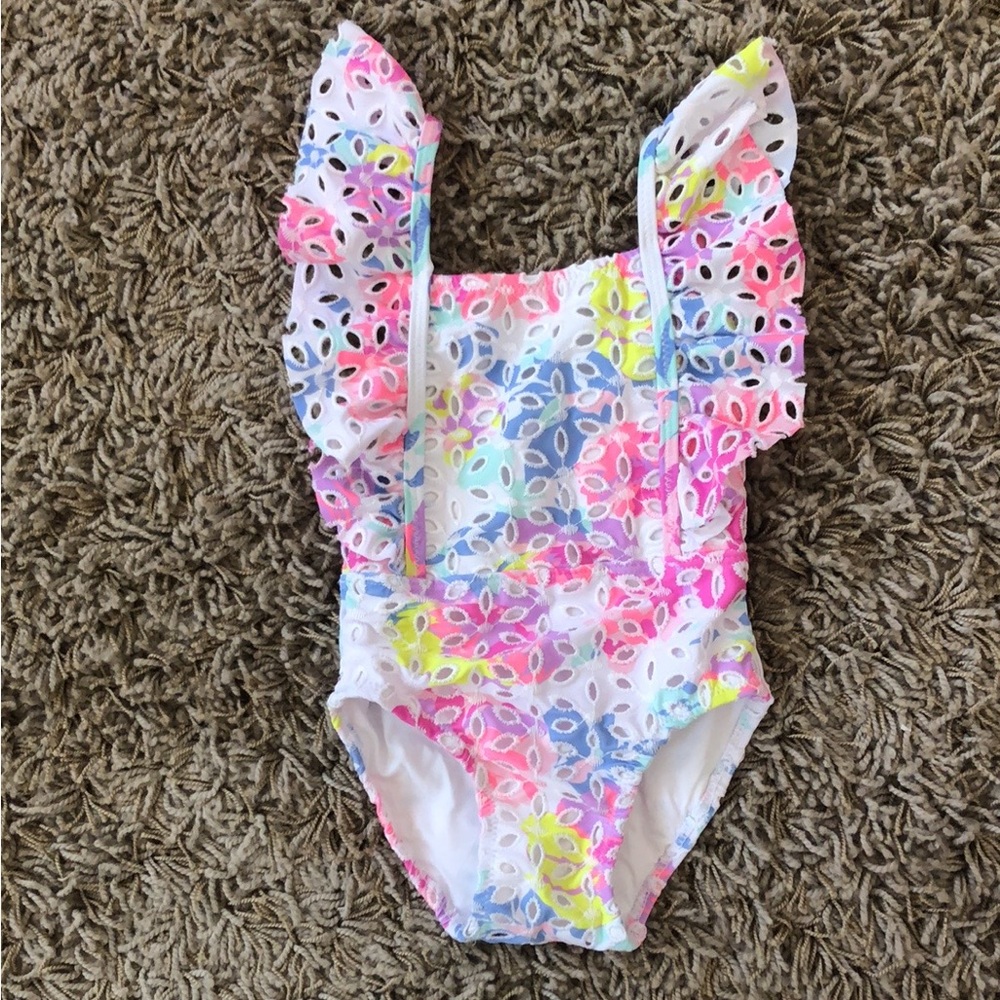 Toddler Girl Swimsuit and one pair Water Shoes